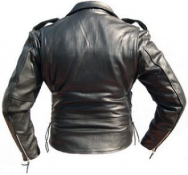 Preview: Chopper / Motorrad Lederjacke schwarz