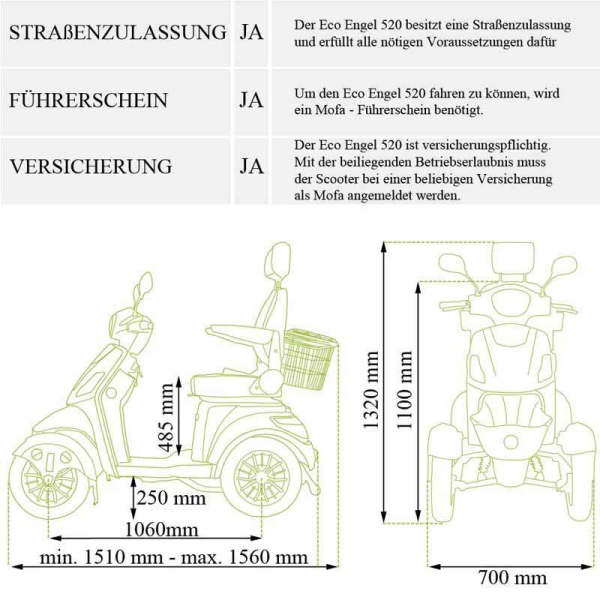 Elektromobil 4 Räder ECO ENGEL 525
